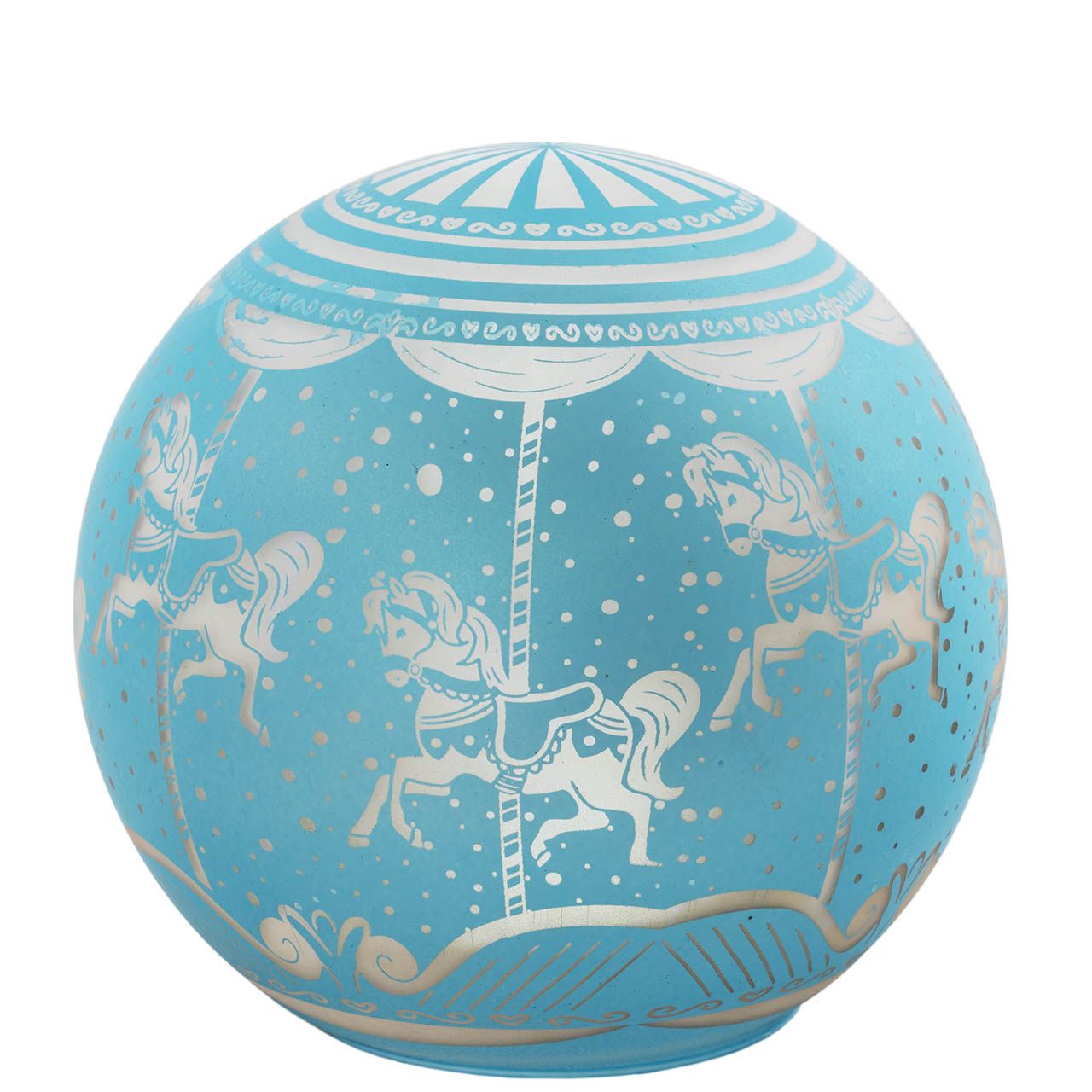 LAMPADA SFERA D. 15 GIREVOLE CON TELEC. DECORO GIOSTRA AZZURRO
